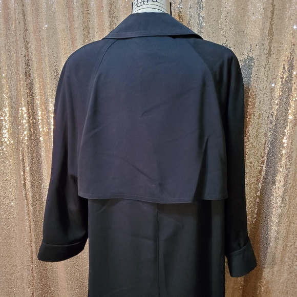 Black Women's Long Coat/Trench Coat - Picture 6 of 10